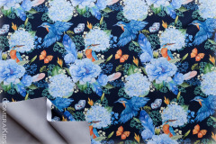 Softshell_hortensiad_linnud_liblikad_mustal_taustal